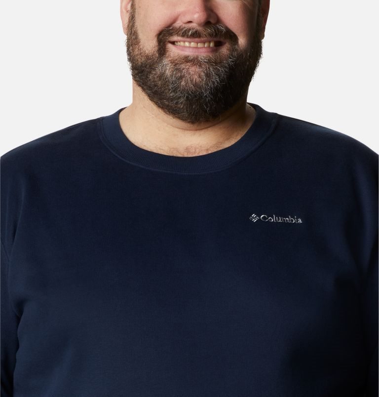Men's Columbia Hart Mountain II Crew Sweatshirts Navy | Plus Size CA-S160A
